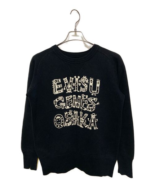 EVISU（エビス）EVISU (エビス) プリントスウェット ブラック サイズ:SIZE38の古着・服飾アイテム