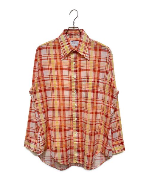 ARROW（アロー）ARROW (アロー) チェックシャツ オレンジ サイズ:Lの古着・服飾アイテム