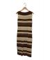 HER LIP TO (ハーリップトゥ) Cotton Striped Ribbed Knit Dress ベージュ×ブラウン サイズ:S：6000円