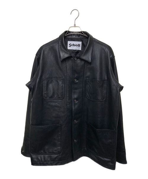 Schott（ショット）Schott (ショット) ラムレザーカバーオール ブラック サイズ:XLの古着・服飾アイテム