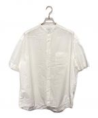 Graphpaperグラフペーパー）の古着「Broad S/S Oversized Band Collar Shirt」｜ホワイト