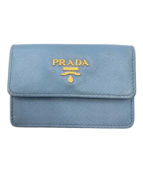 PRADA（プラダ）PRADA (プラダ) サフィアーノカードケース スカイブルーの古着・服飾アイテム