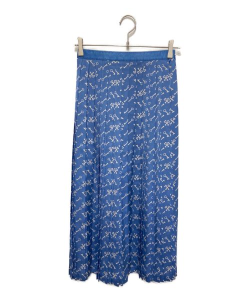 ANAYI（アナイ）ANAYI (アナイ) キープリントプリーツ スカート ブルー サイズ:Sの古着・服飾アイテム
