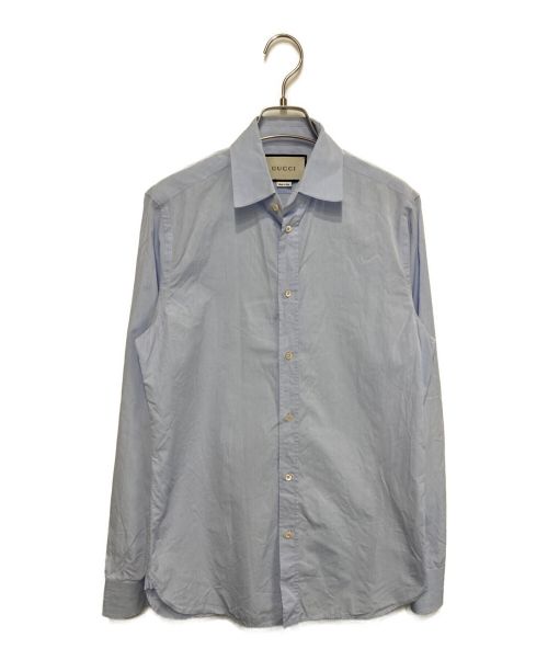 GUCCI（グッチ）GUCCI (グッチ) LONG-SLEEVED SHIRTS ブルー サイズ:38/15の古着・服飾アイテム