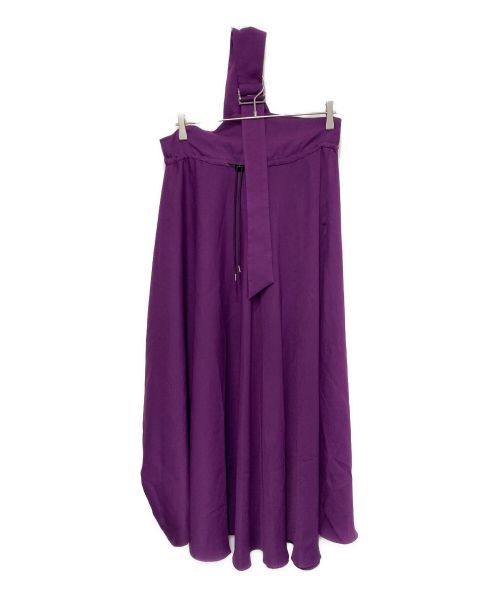 AULA（オーラ）AULA (オーラ) ワンショルダー フレア ロング ジャンスカ パープル サイズ:SIZE0の古着・服飾アイテム