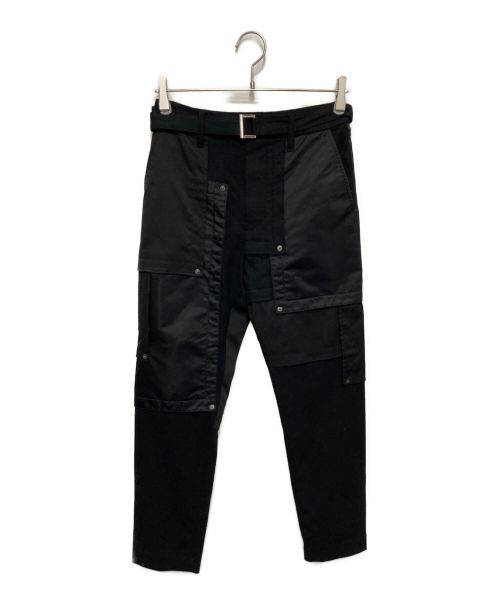 sacai（サカイ）sacai (サカイ) Fabric Combo Pants ブラック サイズ:SIZE0の古着・服飾アイテム