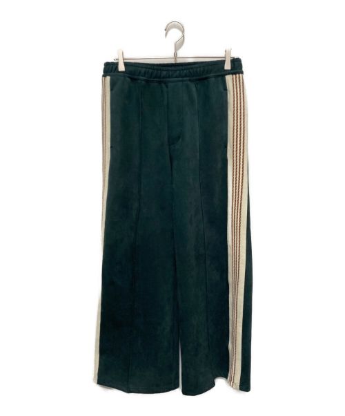 SASQUATCHfabrix.（サスクワッチファブリックス）SASQUATCHfabrix. (サスクワッチファブリックス) FAUX SUEDE FLARE TRACK PANTS グリーン サイズ:Mの古着・服飾アイテム