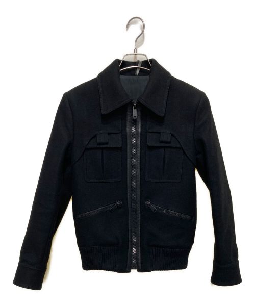 DIOR HOMME（ディオール オム）DIOR HOMME (ディオール オム) 06AWメルトンジップアップジャケット ブラック サイズ:44の古着・服飾アイテム