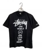stussy×FRAGMENT DESIGNステューシー×フラグメントデザイン）の古着「Tシャツ」｜ブラック