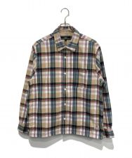 KITH (キス) Brushed Flannel Ginza Shirt ベージュ×グリーン サイズ:L