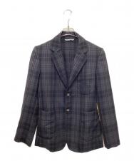 Vivienne Westwood (ヴィヴィアンウエストウッド) チェックテーラードジャケット グレー サイズ:46
