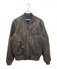 Schott (ショット) 別注MA-1レザージャケット グレー サイズ:L