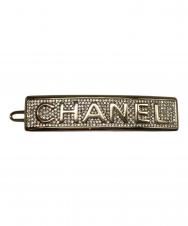 CHANEL (シャネル) ロゴラインストーンバレッタ シルバー