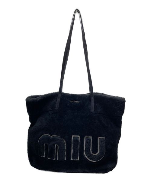 MIU MIU（ミュウミュウ）MIU MIU (ミュウミュウ) ファートートバッグ ブラックの古着・服飾アイテム