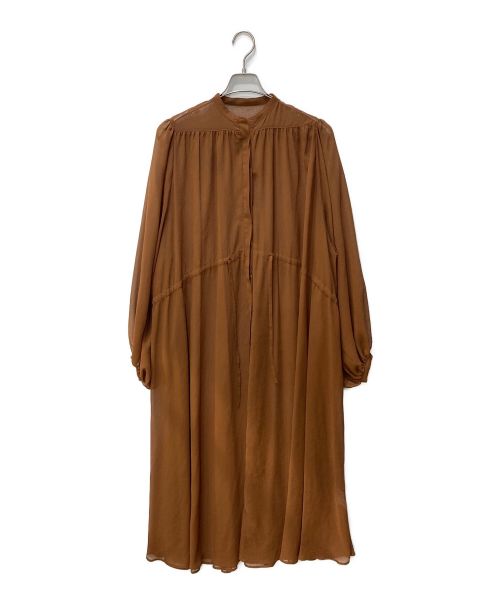 AKTE（アクテ）AKTE (アクテ) シアーシャツワンピース ブラウン サイズ:FREEの古着・服飾アイテム