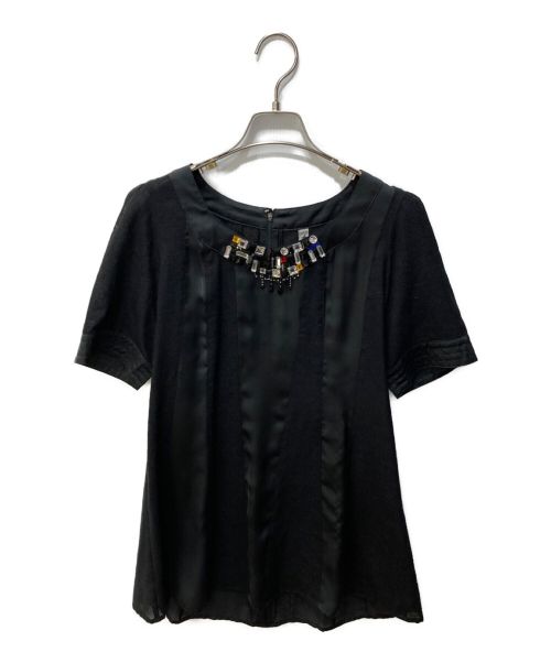 OLLEBOREBLA（オレボレブラ(アルベロベロ)）OLLEBOREBLA (アルベロベロ) ビジュー装飾チュニック ブラック サイズ:FREEの古着・服飾アイテム
