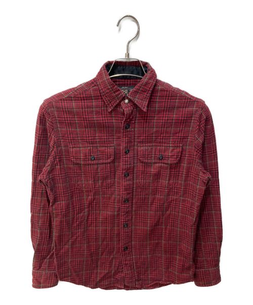 RRL（ダブルアールエル）RRL (ダブルアールエル) コンチョボタンネルシャツ レッド サイズ:1の古着・服飾アイテム
