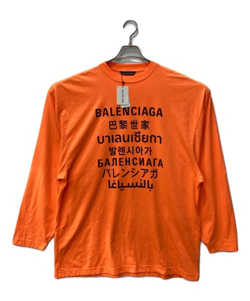 BALENCIAGA（バレンシアガ）BALENCIAGA (バレンシアガ) ロングスリーブランゲージTシャツ オレンジ サイズ:XXS 未使用品の古着・服飾アイテム
