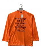 BALENCIAGAバレンシアガ）の古着「ロングスリーブランゲージTシャツ」｜オレンジ