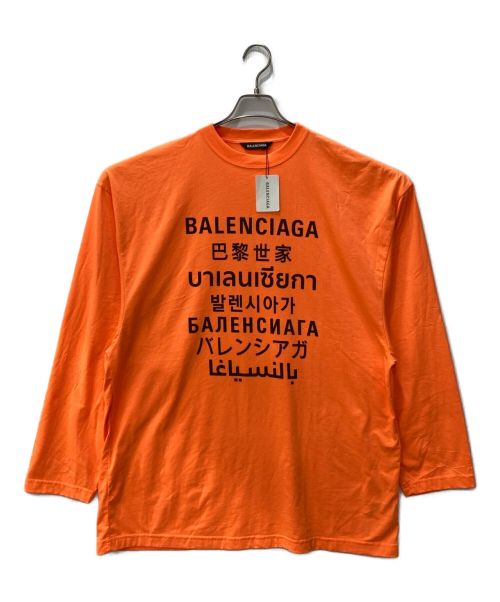 BALENCIAGA（バレンシアガ）BALENCIAGA (バレンシアガ) ロングスリーブランゲージTシャツ オレンジ サイズ:XS 未使用品の古着・服飾アイテム