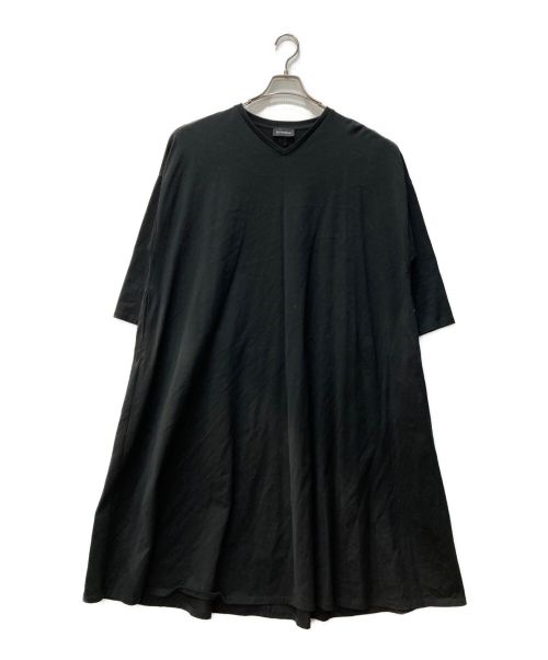 BLENHEIM（ブレンヘイム）BLENHEIM (ブレンヘイム) ドロップショルダーVネックワンピース ブラック サイズ:Sの古着・服飾アイテム