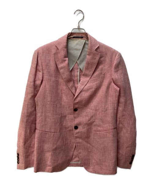 EMPORIO ARMANI（エンポリオアルマーニ）EMPORIO ARMANI (エンポリオアルマーニ) リネンテーラードジャケット ピンク サイズ:46の古着・服飾アイテム