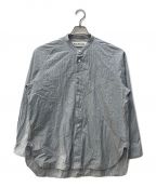 POLYPLOIDポリプロイド）の古着「バンドカラーシャツ RAGLAN STAND COLLAR SHIRT 05-B-08」｜スカイブルー