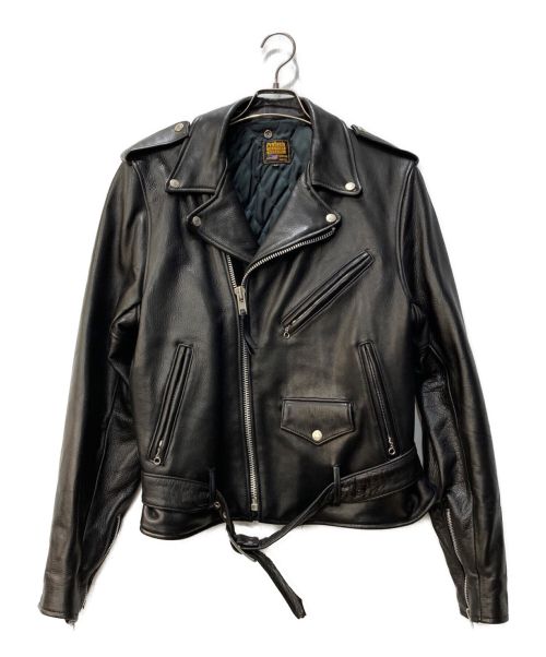 PROTECH（プロテック）PROTECH (プロテック) レザーライダースジャケット ブラック サイズ:38の古着・服飾アイテム
