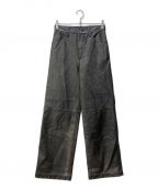 MAISON SPECIALメゾンスペシャル）の古着「Washed Vegan Leather Wide Straight Pants 21232465103」｜ブラック