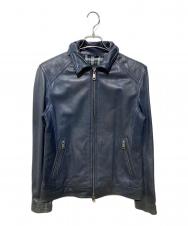 BURBERRY BLACK LABEL (バーバリーブラックレーベル) ラムレザージャケット グレー サイズ:L