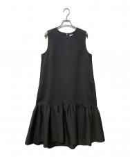 BARNEYS NEWYORK (バーニーズ・ニューヨーク) ノースリーブフレアワンピース ブラック サイズ:SIZE38