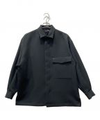 TOMORROW LANDトゥモローランド）の古着「ポリエステルアセテート ポケットシャツ」｜ブラック