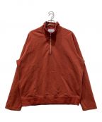 Graphpaper（）の古着「Compact Terry Roll Up Sleeve Half Zip」｜オレンジ