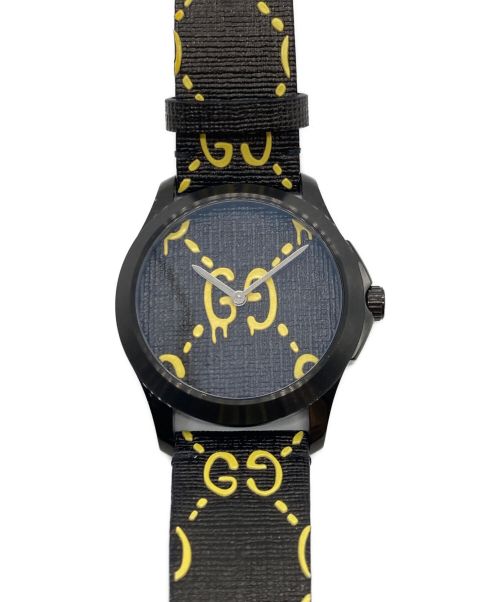 GUCCI（グッチ）GUCCI (グッチ) 腕時計 ブラック×イエローの古着・服飾アイテム