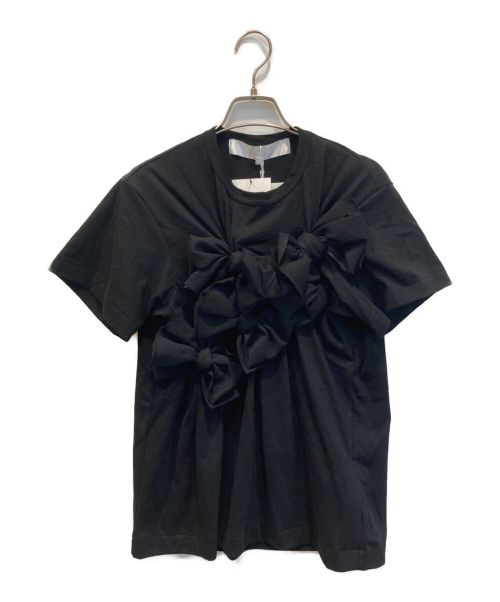 TAO COMME des GARCONS（タオ コムデギャルソン）TAO COMME des GARCONS (タオ コムデギャルソン) リボン ディテール Tシャツ ブラック サイズ:M 未使用品の古着・服飾アイテム