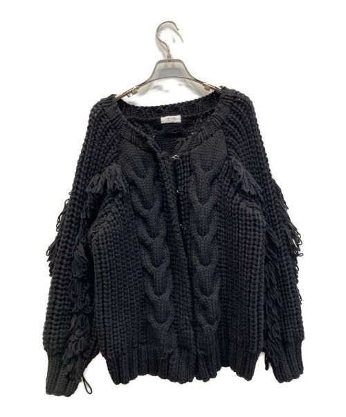 CISLYS（シスリス）CISLYS (シスリス) Loop fringe 2way knit cardigan ブラック サイズ:FREEの古着・服飾アイテム