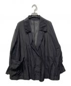 Adam et Ropeアダムエロペ）の古着「ビッグカラーシアーシャツジャケット」｜ブラック