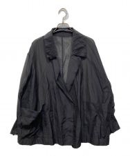 Adam et Rope (アダムエロペ) ビッグカラーシアーシャツジャケット ブラック サイズ:-