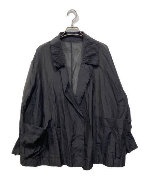 Adam et Rope（アダムエロペ）Adam et Rope (アダムエロペ) ビッグカラーシアーシャツジャケット ブラック サイズ:-の古着・服飾アイテム