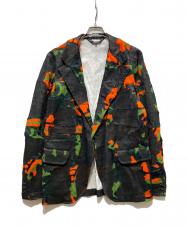 COMME des GARCONS HOMME PLUS (コムデギャルソンオムプリュス) Faux Fur Printed Blazer ブラウン サイズ:M