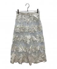 CLANE (クラネ) SHEER FLOWER LACE SKIRT シアーフラワーレーススカート アイボリー サイズ:1