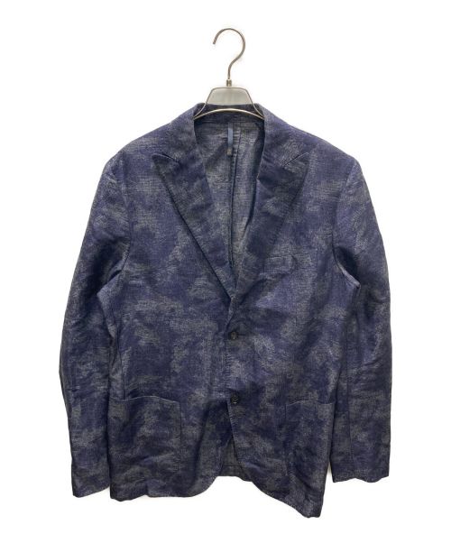 MONTEDORO（モンテドーロ）MONTEDORO (モンテドーロ) 織柄テーラードジャケット ネイビー サイズ:52の古着・服飾アイテム