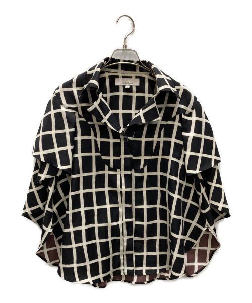 AKIRA NAKA（アキラナカ）AKIRA NAKA (アキラナカ) デザインオープンカラーシャツ ブラック サイズ:1の古着・服飾アイテム