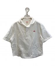 DANTON (ダントン) シャンブレーラウンドカラープルオーバー半袖シャツ ホワイト サイズ:38