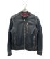 ALL SAINTS（オールセインツ）の古着「Cable Regular Fit Leather Moto Jacket」｜ブラック