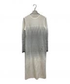 Mame Kurogouchiマメクロゴウチ）の古着「Crane Pattern Jacquard Knitted Dress」｜ホワイト×グレー