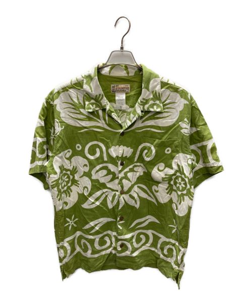 pataloha（パタロハ）pataloha (パタロハ) アロハシャツ グリーン×ホワイト サイズ:Mの古着・服飾アイテム