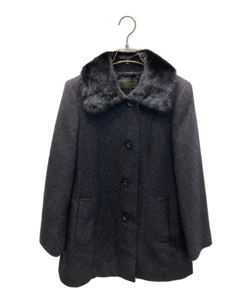 Leilian（レリアン）Leilian (レリアン) ミンクファーカシミヤコート ブラック サイズ:11の古着・服飾アイテム