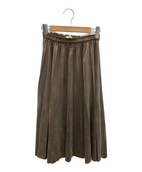 BALLSEY（ボールジィ）BALLSEY (ボールジィ) ライトスエード プリーツミディスカート ブラウン サイズ:34の古着・服飾アイテム