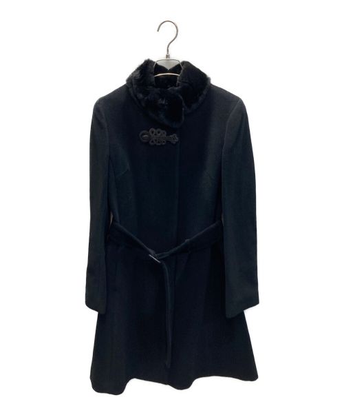 VIVIENNE TAM（ヴィヴィアンタム）VIVIENNE TAM (ヴィヴィアンタム) アンゴラウールコート ブラック サイズ:1の古着・服飾アイテム
